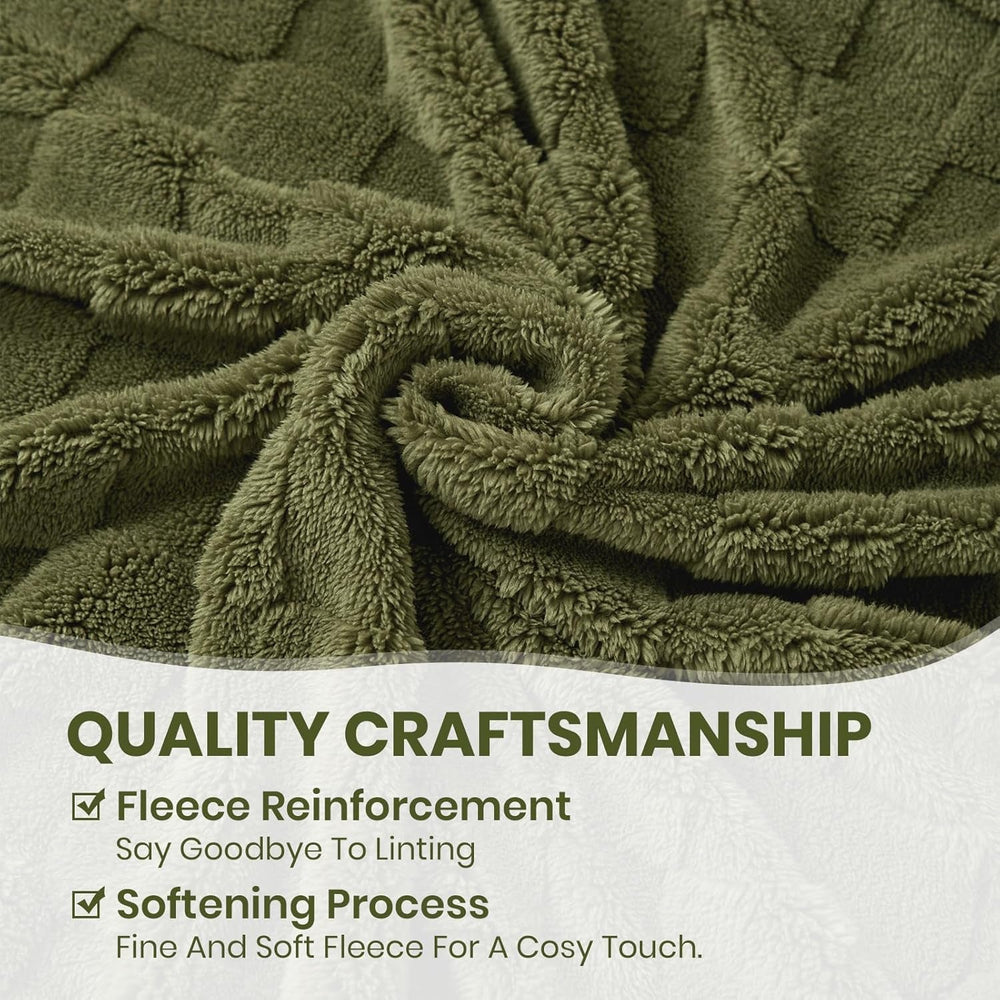 Útulná přikrývka Good Nite Načechraná přikrývka z pohovky Fleecová přehoz přes postel Útulná měkká zelená přikrývka Jaro Léto Podzim Zima Čtyři roční období (150X200 cm Olivově zelená) Postele a přikrývky Good Nite