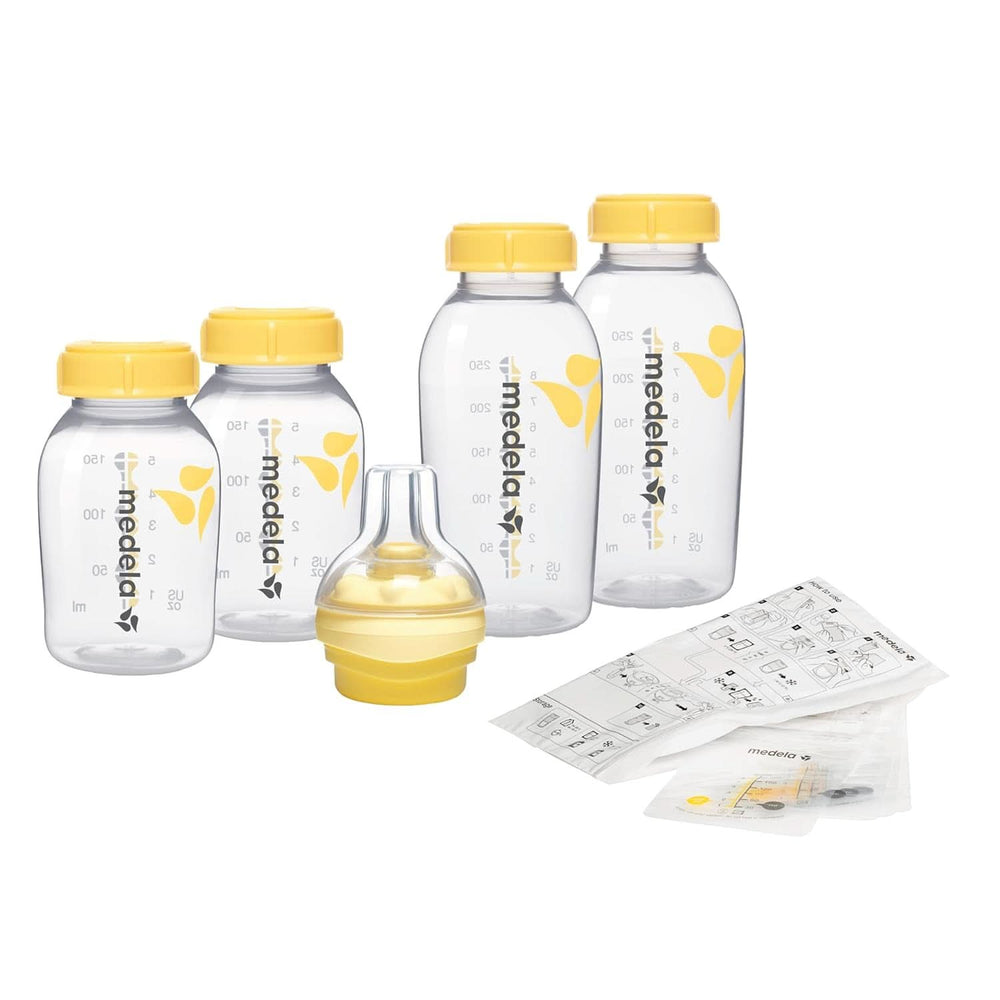 Medela Store & Feed Set | Lahvičky na uskladnění mateřského mléka, dudlík Calma, sáček na mateřské mléko | Bez doplňků BPA Potraviny a kojení Bebe Naty Shop