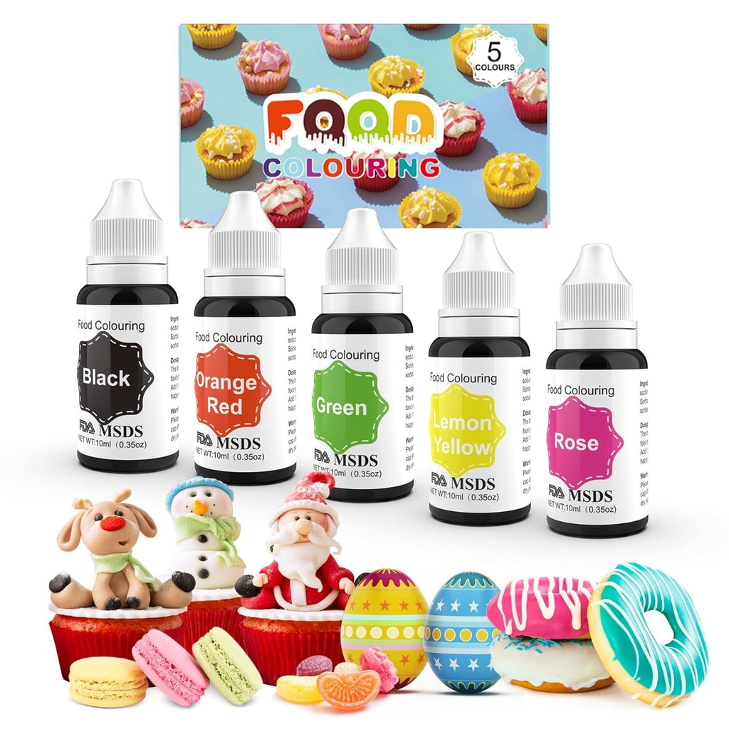 Colorant alimentar 9 x 10 ml, coloranți alimentari lichizi - set de coloranți alimentari pentru decorarea torturilor, macaroane, gogoși, fudge, glazură, săpunuri DIY, înghețată, colorant pentru săpun, colorant pentru pistol de pulverizare