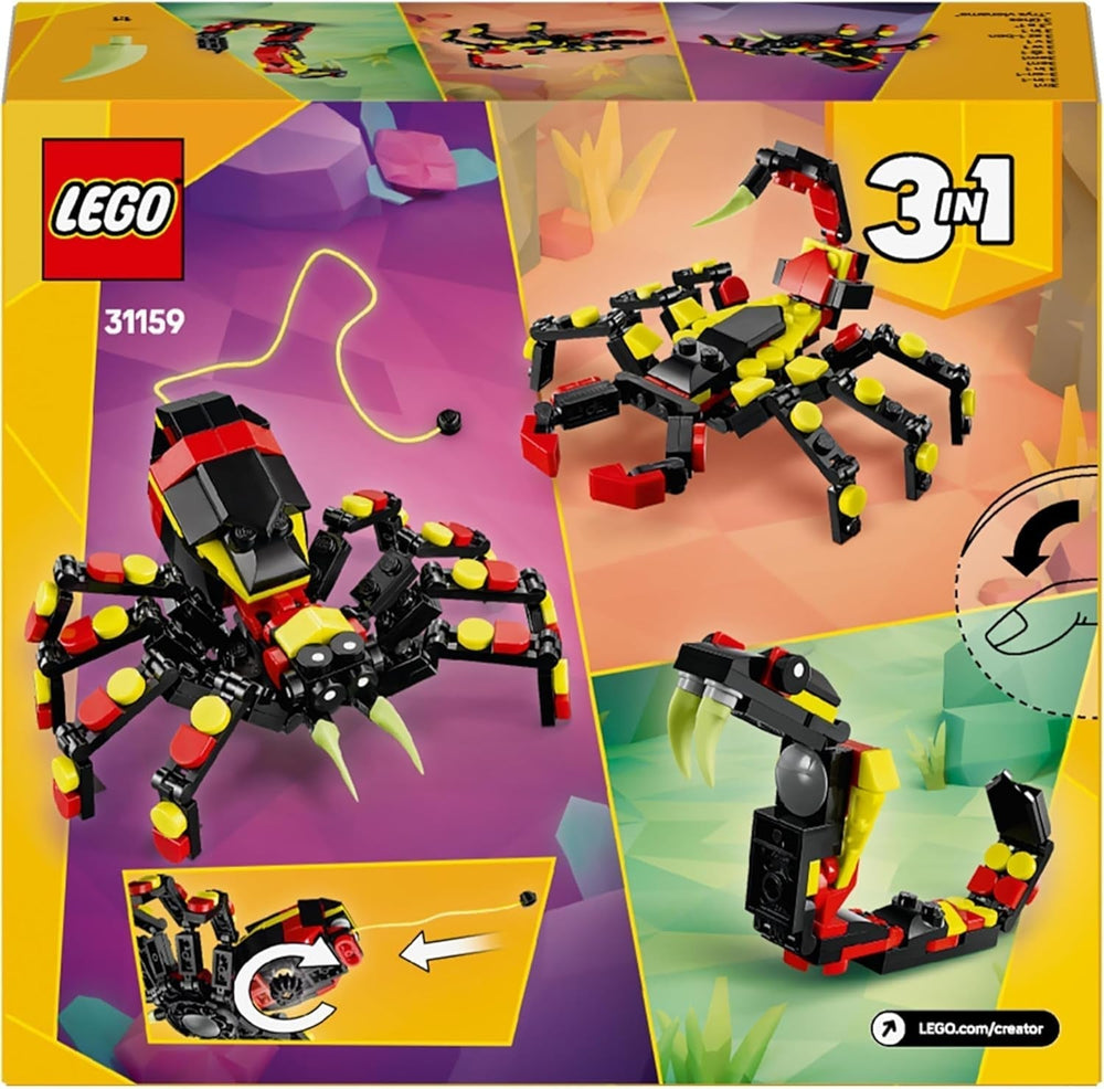 LEGO Creator 3V1 Divoká zvířata: Pavouk s překvapením - hračka k přestavbě na figurku škorpióna nebo hada - stavebnice se 3 modely - dárek pro chlapce a dívky od 7 let 31159 Stavebnice Besuche den LEGO-Store