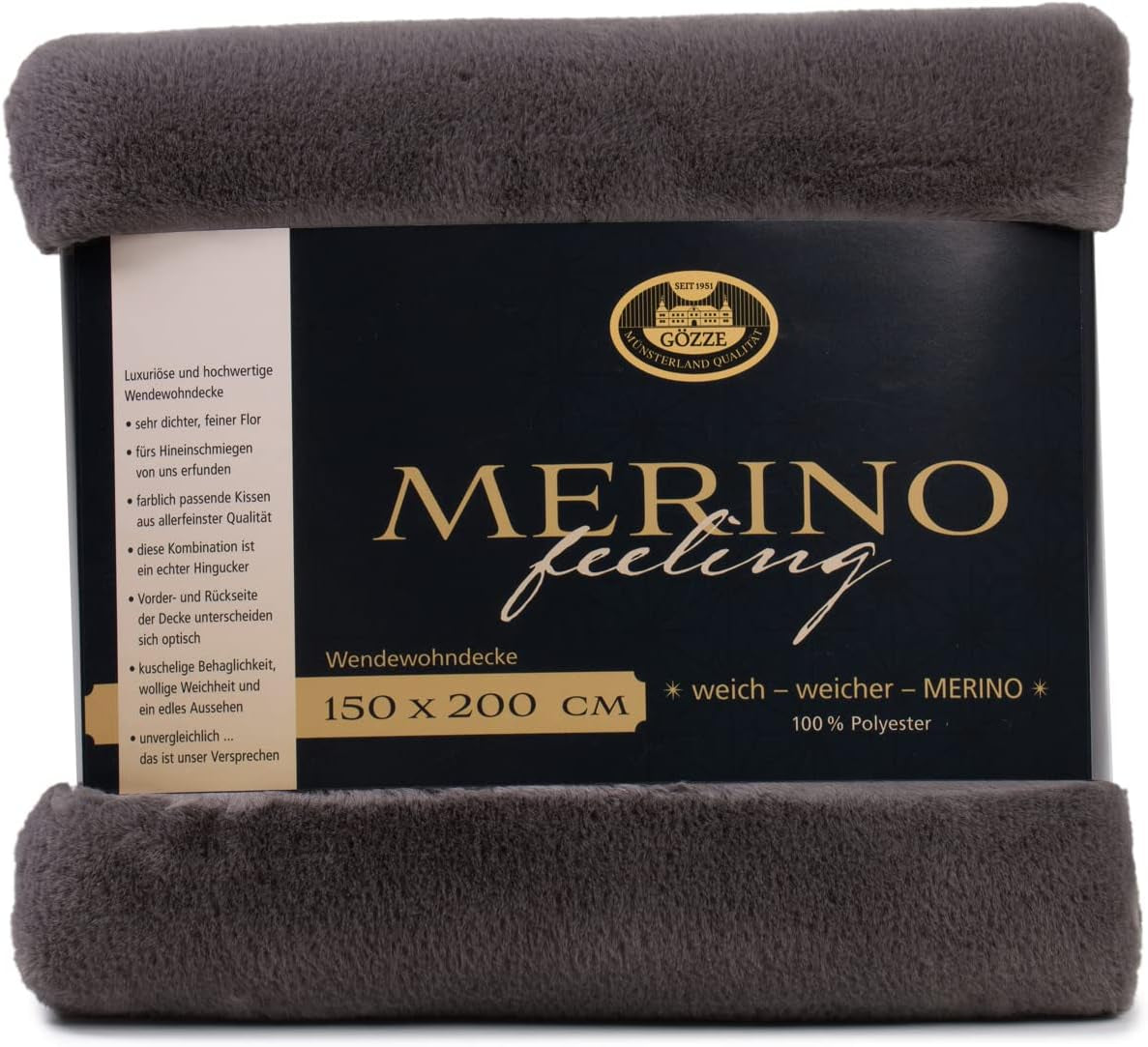 Gözze - Pohodlná deka, oboustranná, vysoká hustota 600 G/M², 150 X 200 Cm - Tmavě zelené postele a přikrývky Besuche den Gözze-Store Antracit 150 X 200 Cm