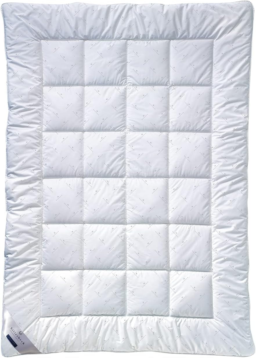 Plapumă din fibre Billerbeck E21 King - Plapumă din fibre rafinată cu aloe vera - 135 X 200 Cm plapumă pentru toate anotimpurile cu nivel mediu de căldură, alb Plapumi si pilote Naty Shop Singur 135 X 200 Cm Cald (W)
