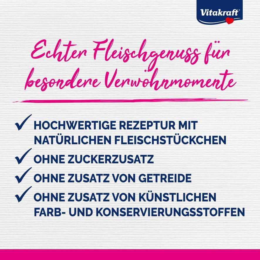 Vitakraft Poésie Délice, Country Selection, Nassfutter Katze, Katzennassfutter Gelee, mit Huhn, mit Rind (1 Paket mit 6x 85g)