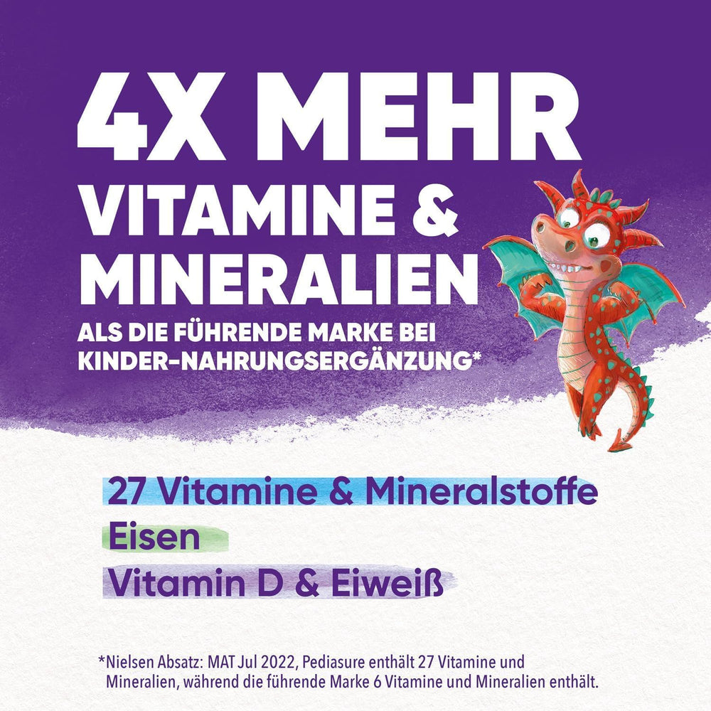 Pediasure Kids Dragon Power Chocolate 400g | Lahodný shake jako doplněk výživy pro děti od 1 roku | S 27 vitamíny a minerály, proteiny a komplexem tripleure | Balení se může lišit