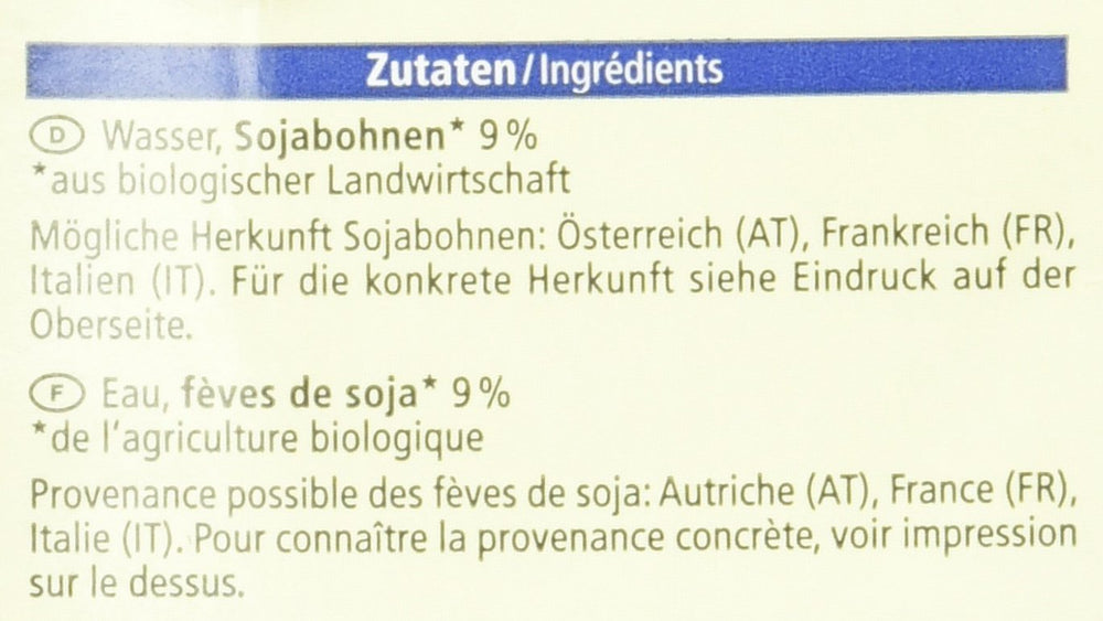 Bio Sojadrink, nemastný, bezlepkový, bez laktózy, vegan, 8er Pack (8 x 1 kg)