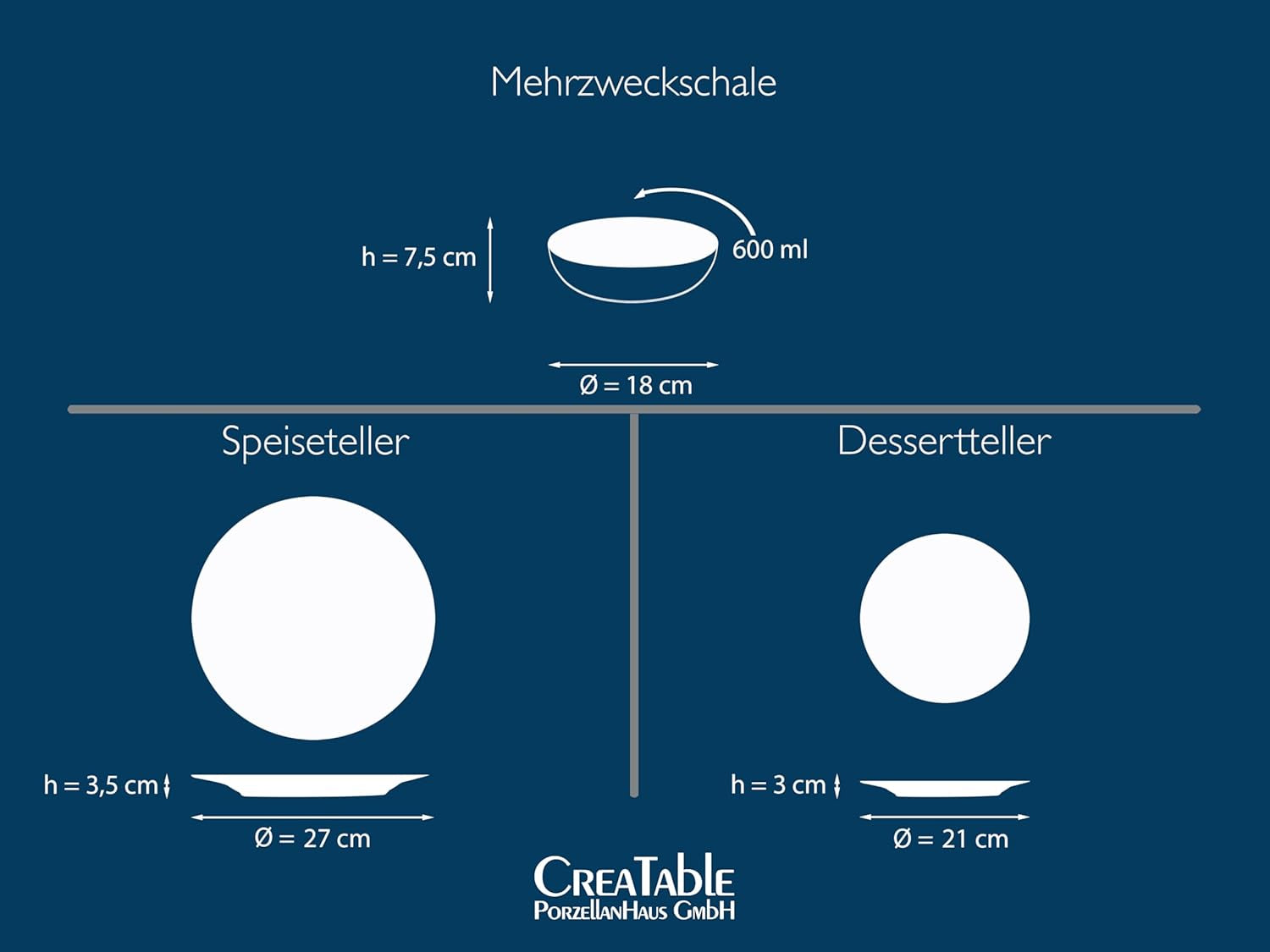 CreaTable, 24464, Seria Malmö Bej, set de veselă cu 18 piese pentru 6 persoane, set de farfurii din gresie, potrivit pentru mașina de spălat vase și cuptorul cu microunde, producție de calitate
