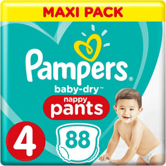 Pampers (stará verze), kalhotky, velikost 4, 9kg-15kg, tři balení (1 x 88 plen)