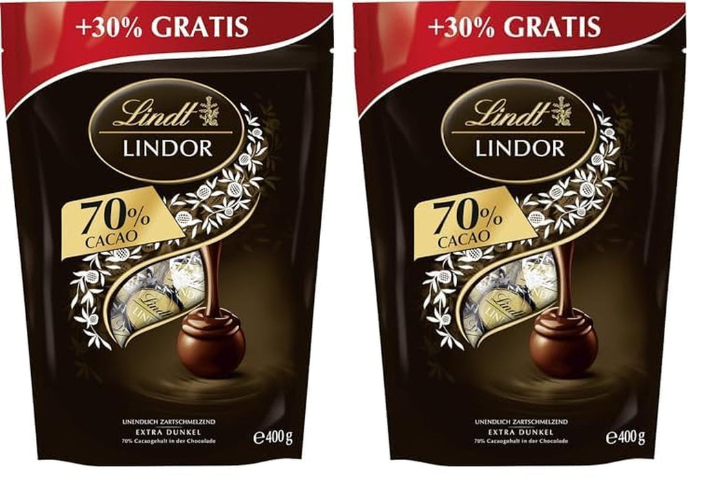 Ciocolată Lindt LINDOR bile de ciocolată neagră, 400 grame Bomboane de Ciocolata Naty Shop 2 x 400 grame