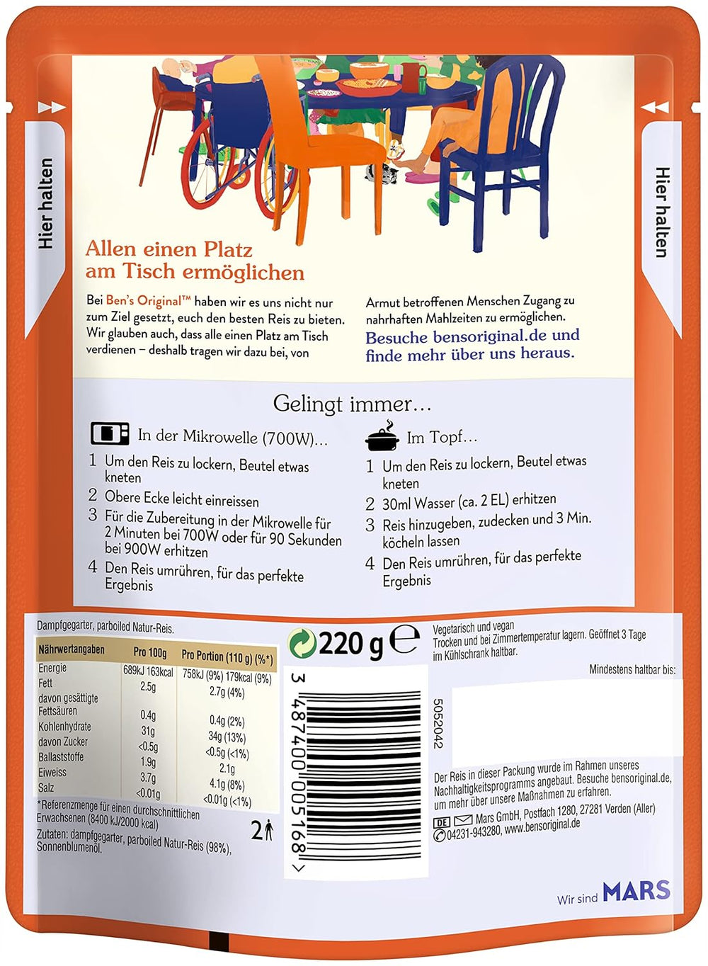 BEN'S ORIGINAL™ natural expresní rýže 6 x 220 g