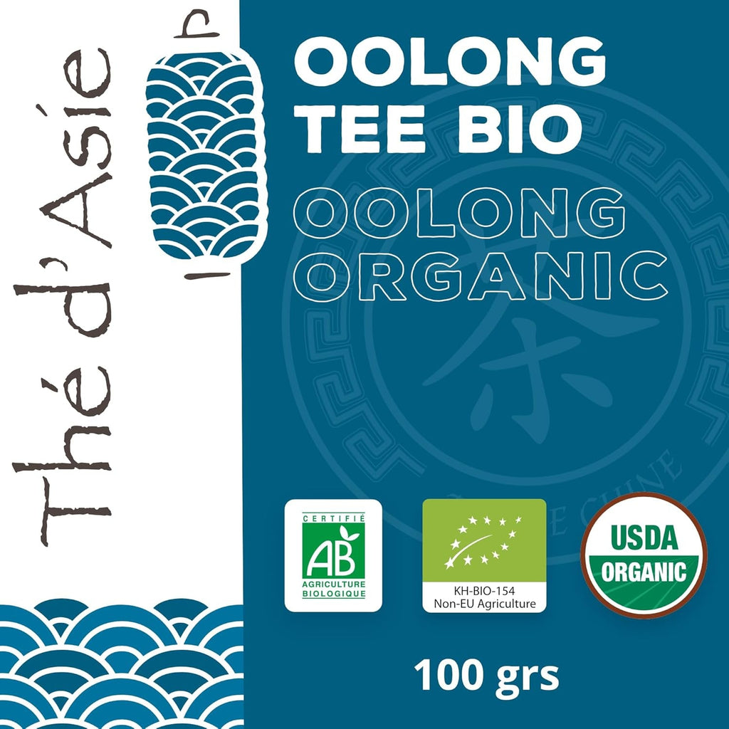 Khla - Ceai Oolong Bio 100 G - Ceai albastru - Ceai natural vrac - Ceai asiatic organic - Vrac și tăiat - Ceai din plante și infuzie - Din China