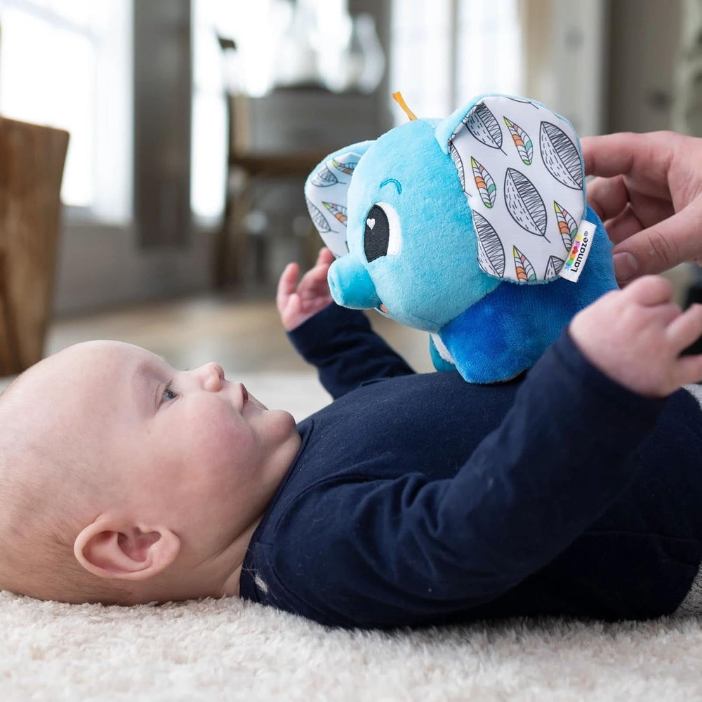 LAMAZE Puffaboo elefant, jucărie pentru nou-născuți, jucărie senzorială pentru copii, cadou pentru noii părinți, jucărie de dezvoltare pentru băieți și fete de la 3 luni, L27467 Jucarii Bebe Naty Shop