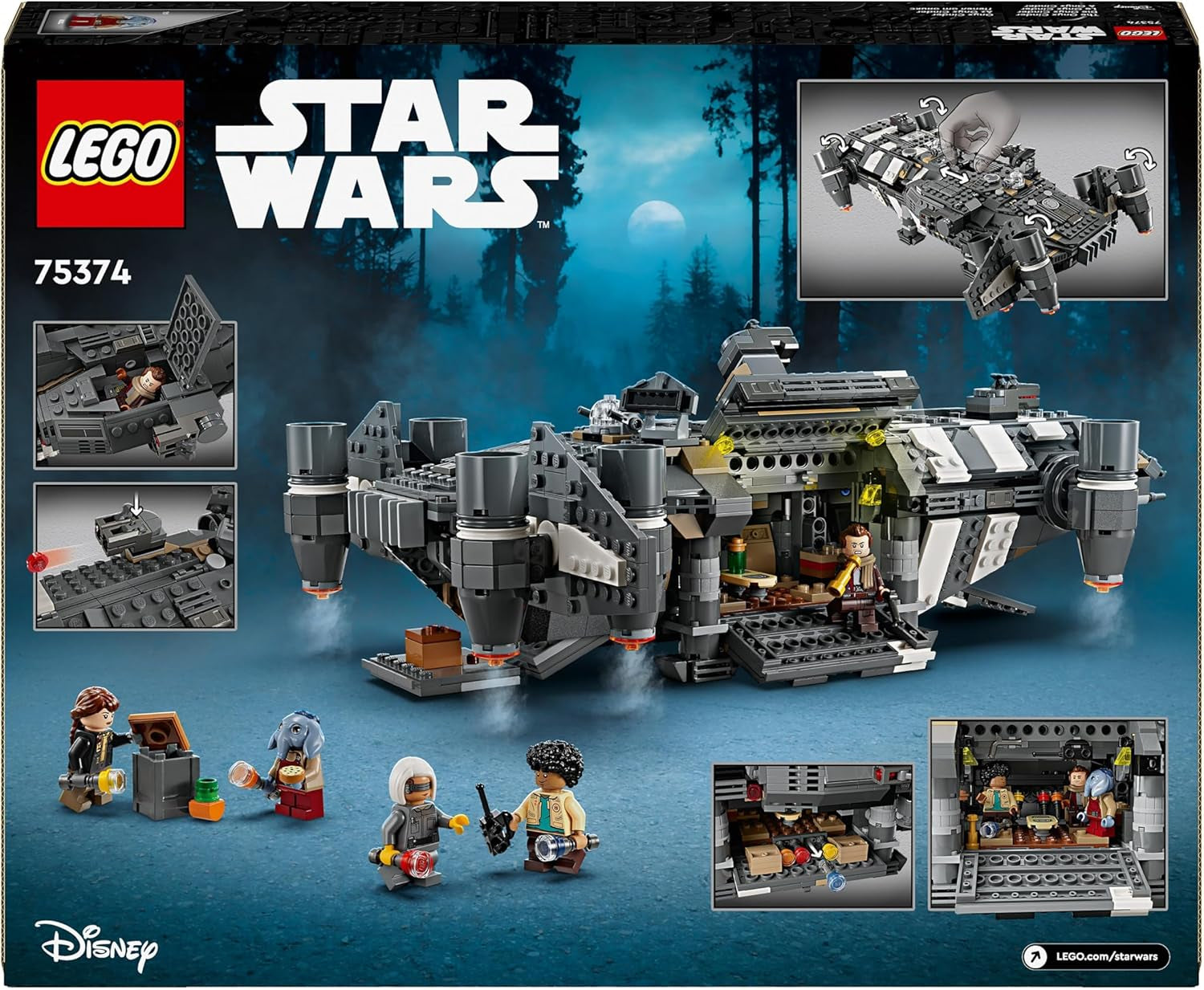 LEGO Star Wars: Skeleton Crew Onyx Cinder, sestavitelná a sběratelská hvězdná loď pro chlapce a dívky s 5 postavami, nápad na dárek pro fanoušky od 10 let 75374 Stavebnice Besuche den LEGO-Store