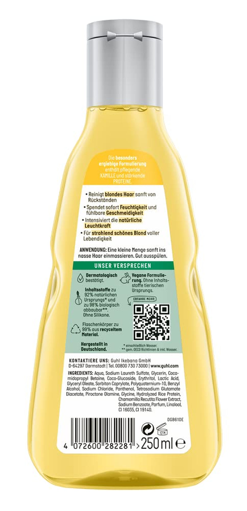 Guhl Blond Fascination Shampoo, Typ vlasů: Blond, odbarvená Guhl sprcha a koupel