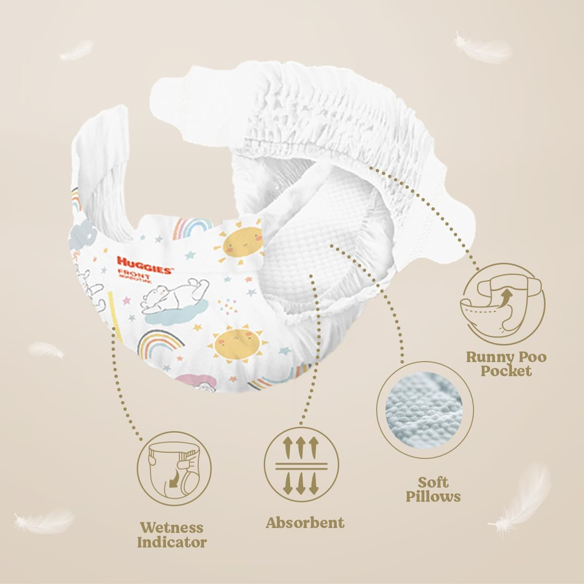 Dětské plenky Huggies Extra Care, velikost 2 (3-6 kg), Super absorpční, Disney Design, hromadné balení, 160