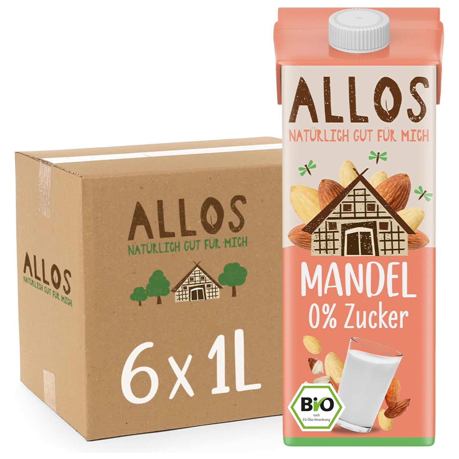 Allos Mandeldrink Mandel Natur Vegan Laktóza bez cukru 1L