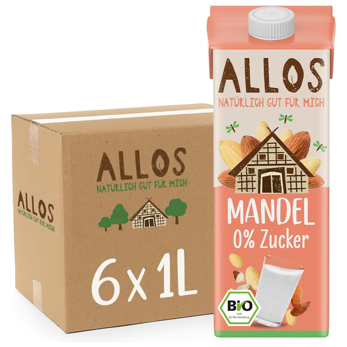 Allos Mandeldrink Mandel Natur Vegan Laktóza bez cukru 1L