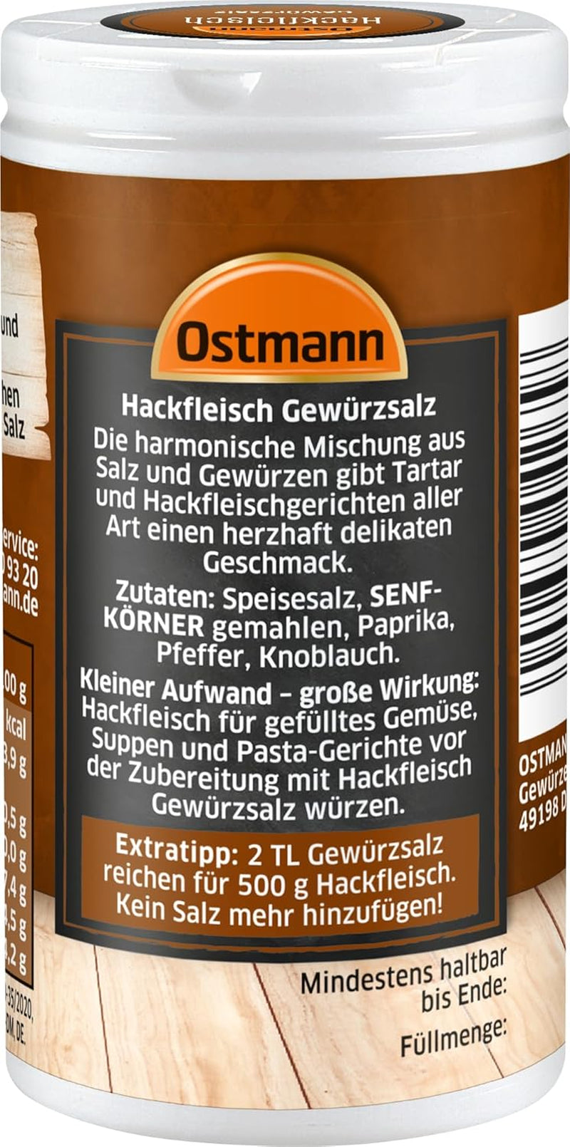 Ostmann Gewürze - Hackfleisch Gewürzsalz | Gewürz für Hackfleisch, Buletten nebo Cevapcici | 60 g ve Streudose