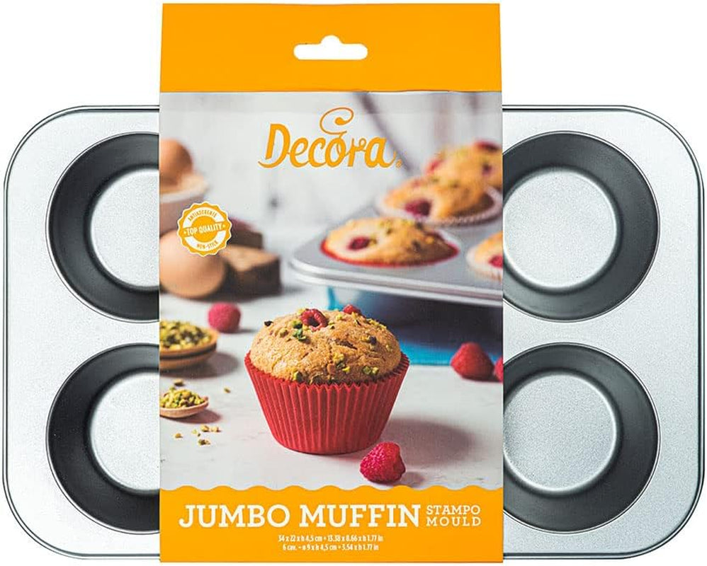 Plech 6 Jumbo Muffiny Ø 9 cm - 34 X 22 X 4,5 cm Formy a plechy na pečení Naty Shop