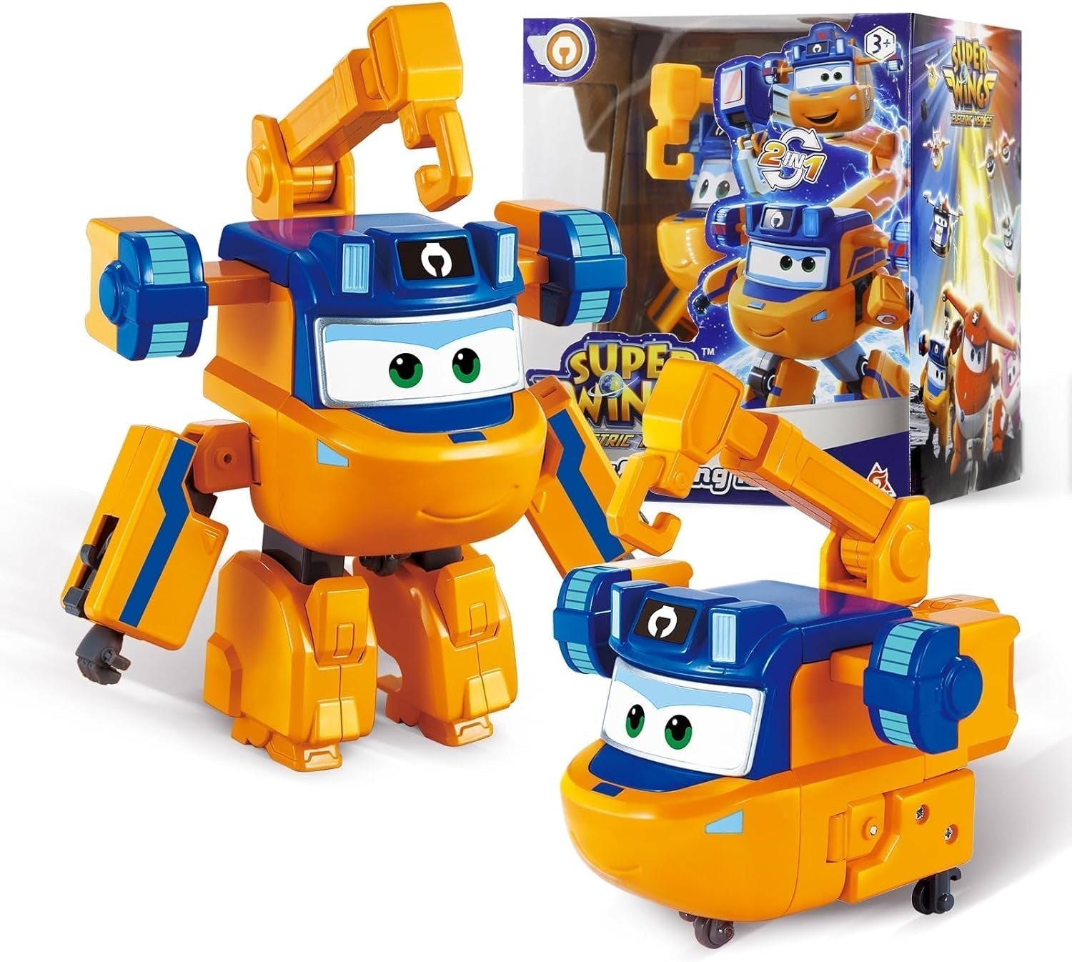 Transformační letadlo Super Wings Supercharged Traver, přibl. 12,7 cm velká dětská hrací figurka Letadlo a figurka robota pro chlapce a dívky starší 3 let Stříbrné akční figurky Naty Shop Marty