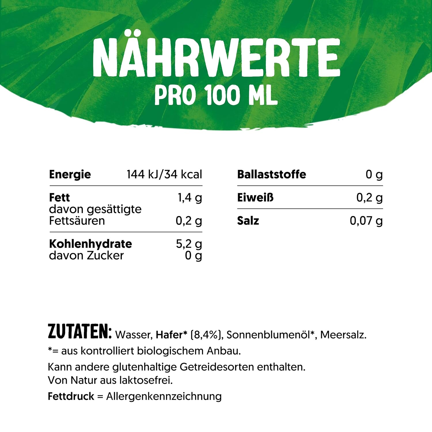 Alpro Bio Haferdrink Bez cukru - Zeleninový nápoj s ovsem