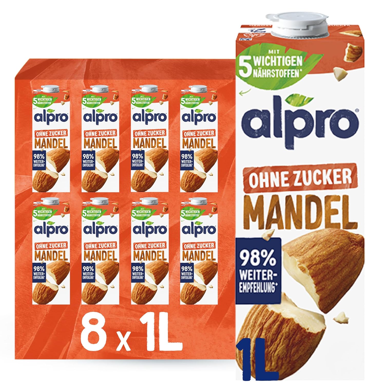 Alpro Mandeldrink bez cukru – zdroj vápníku a vitamínů