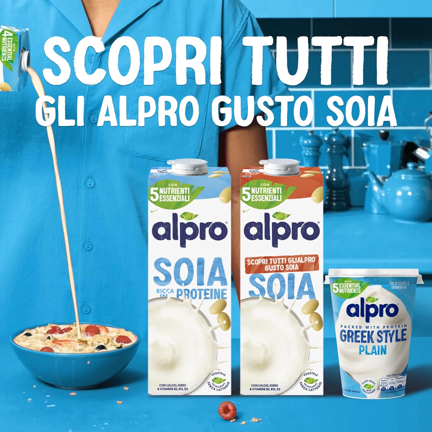 Alpro Soya Drink Natural 12x1L - bez laktózy, bez lepku