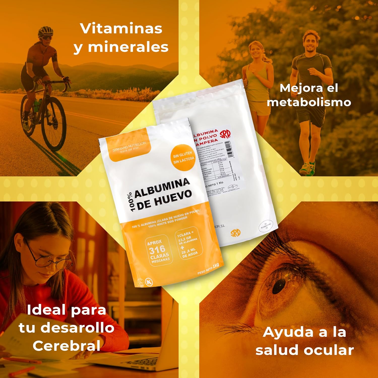 Sermand Nutrition Vaječný albumin 100% prášek bez lepku Bez laktózy