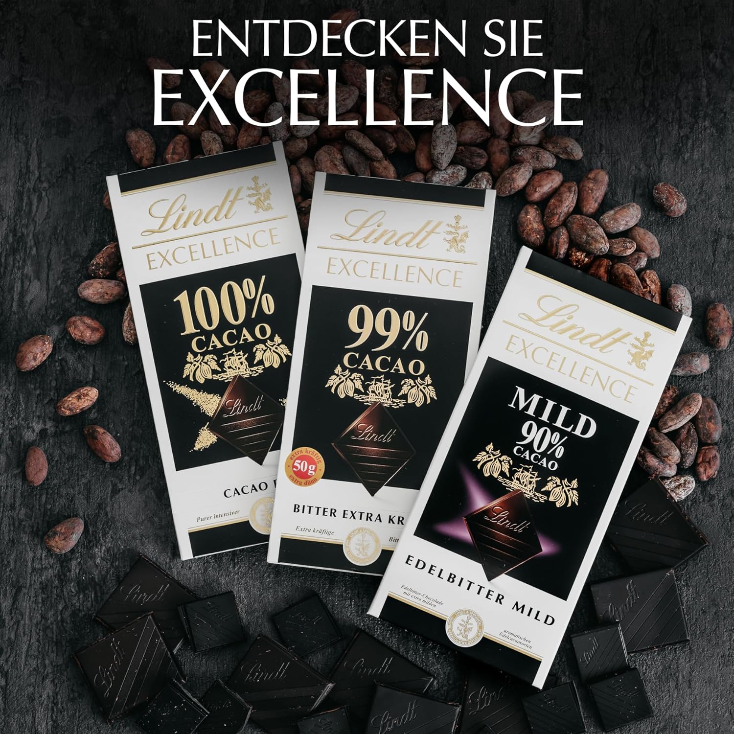 Lindt EXCELLENCE 99% hořká čokoláda - intenzivní kakaová příchuť 50g Vegan Premium