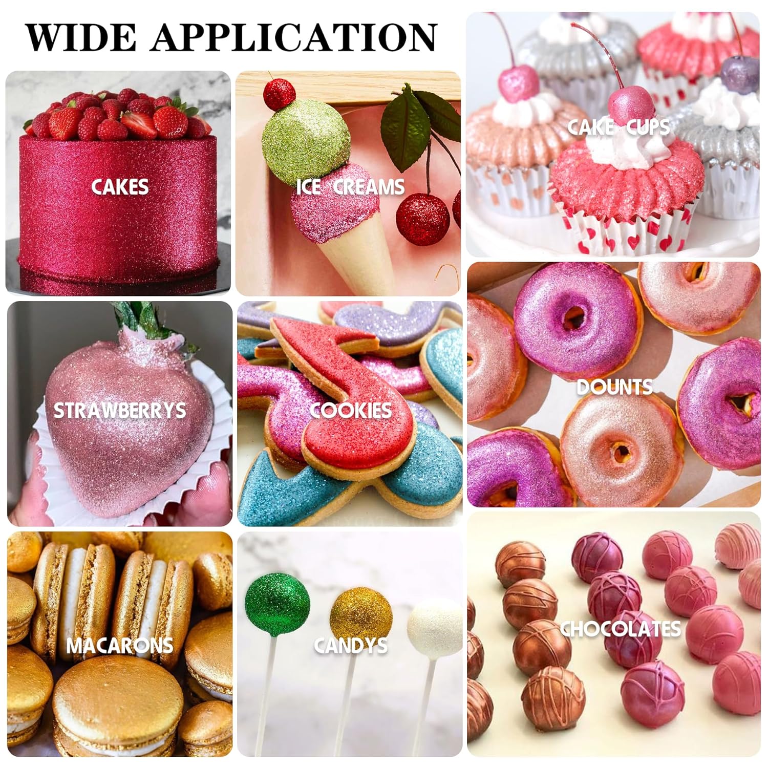 Jedlé třpytky, pudr, různé barvy, 30 gramů Naty Shop