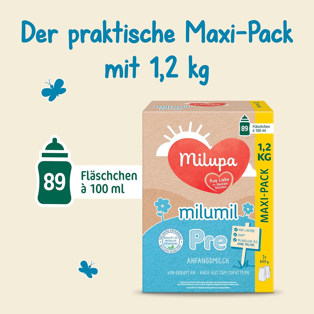 Milupa Milumil Pre, Sušené mléko pro kojence - S důležitými živinami a bez palmového oleje - 800 g Naty Shop