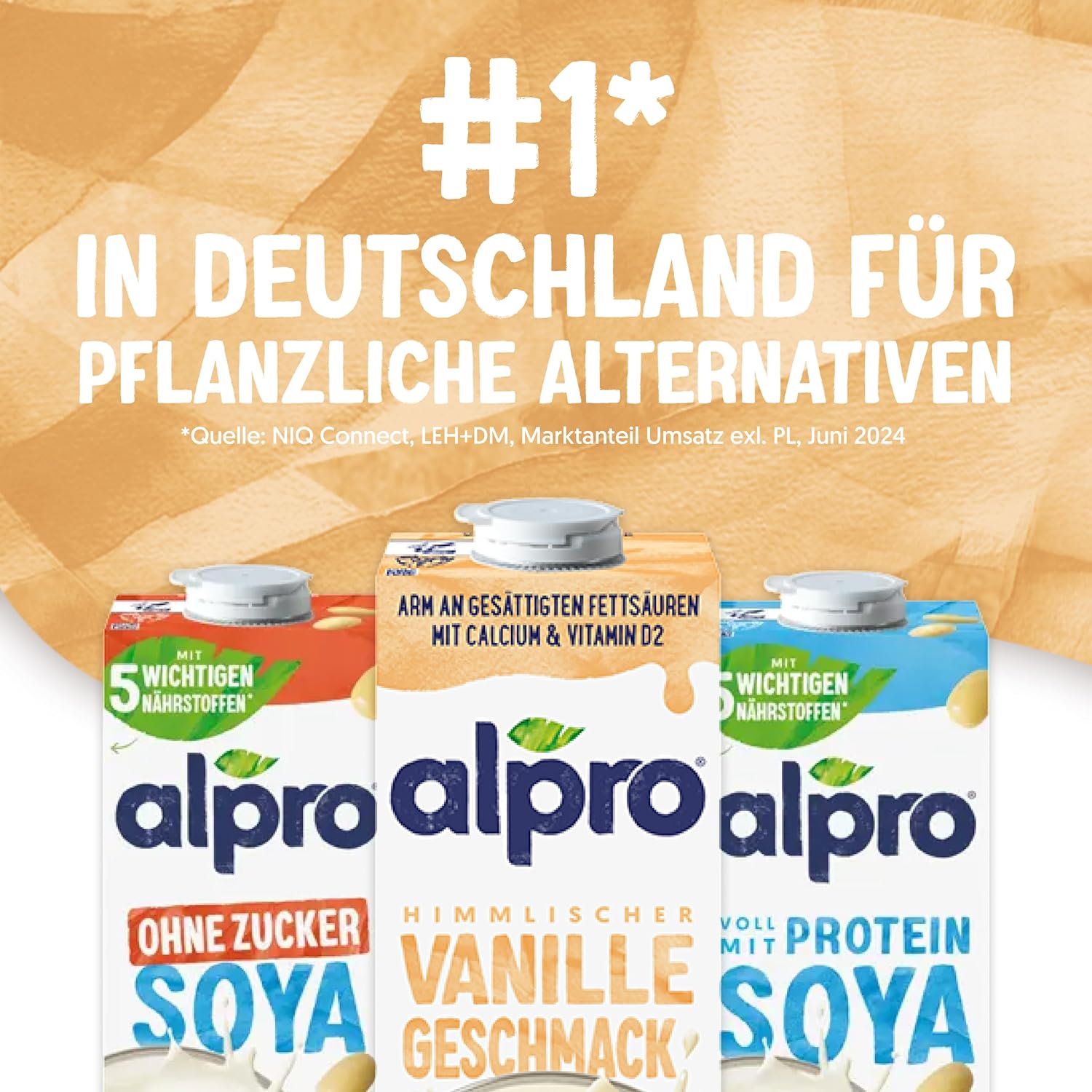 Alpro Vanilkové sójové mléko 8x1L - veganské a bohaté na vápník