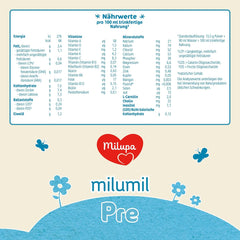 Milupa Milumil Pre, Sušené mléko pro kojence - S důležitými živinami a bez palmového oleje - 800 g Naty Shop