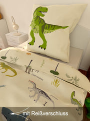 Skybrands Dino Bedtuene 135X200 Jungen Bedtune Dinosaurier Baumwolle 2Tlg Kinder Bedtune Dinosaurier 135X200 + taška Naty Shop
