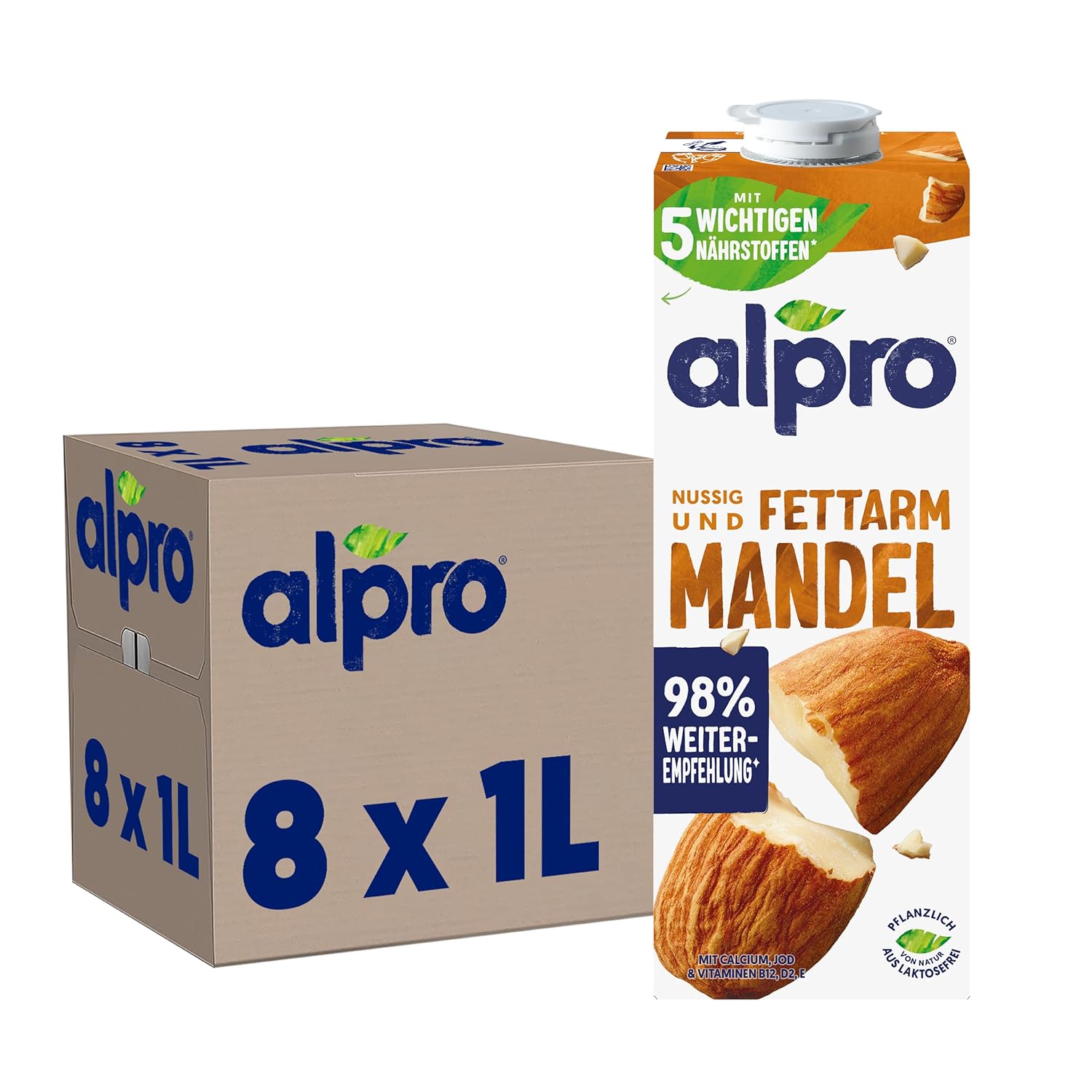 Alpro Mandeldrink bez cukru – zdroj vápníku a vitamínů