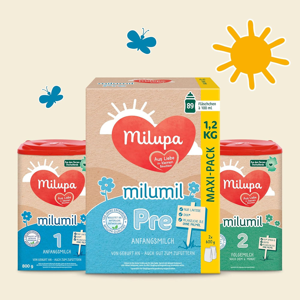 Milupa Milumil Pre, Sušené mléko pro kojence - S důležitými živinami a bez palmového oleje - 800 g Naty Shop