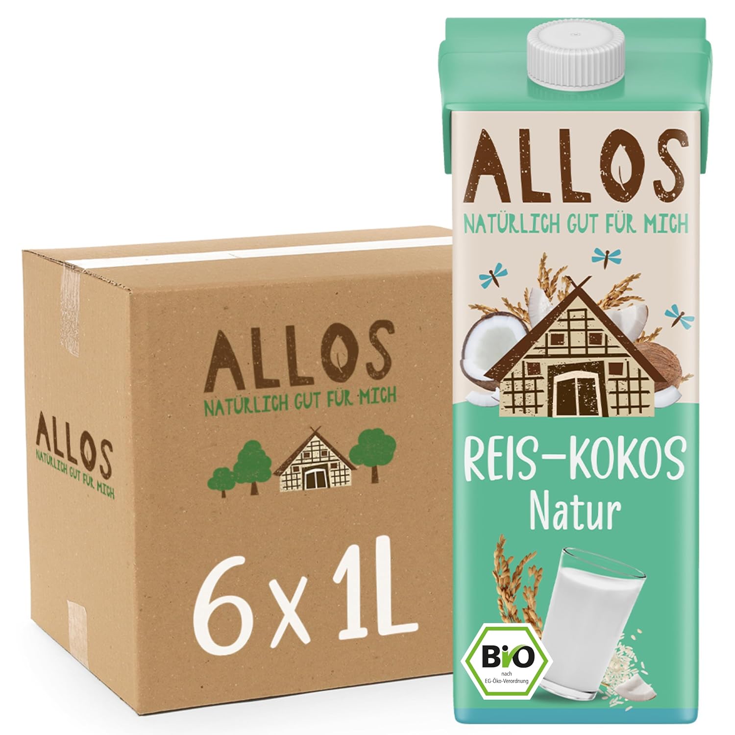 Allos Mandeldrink Mandel Natur Vegan Laktóza bez cukru 1L
