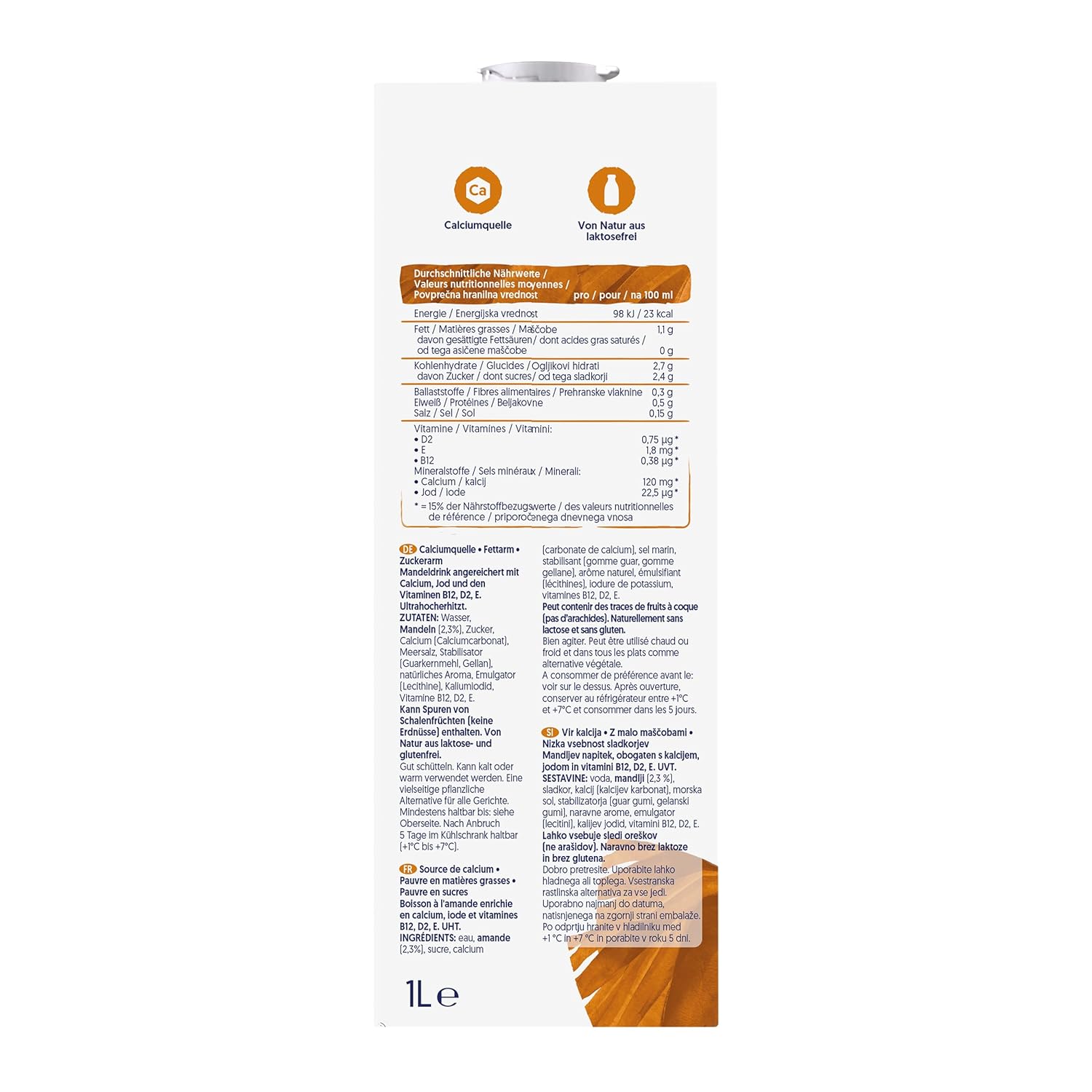 Alpro Mandeldrink bez cukru – zdroj vápníku a vitamínů