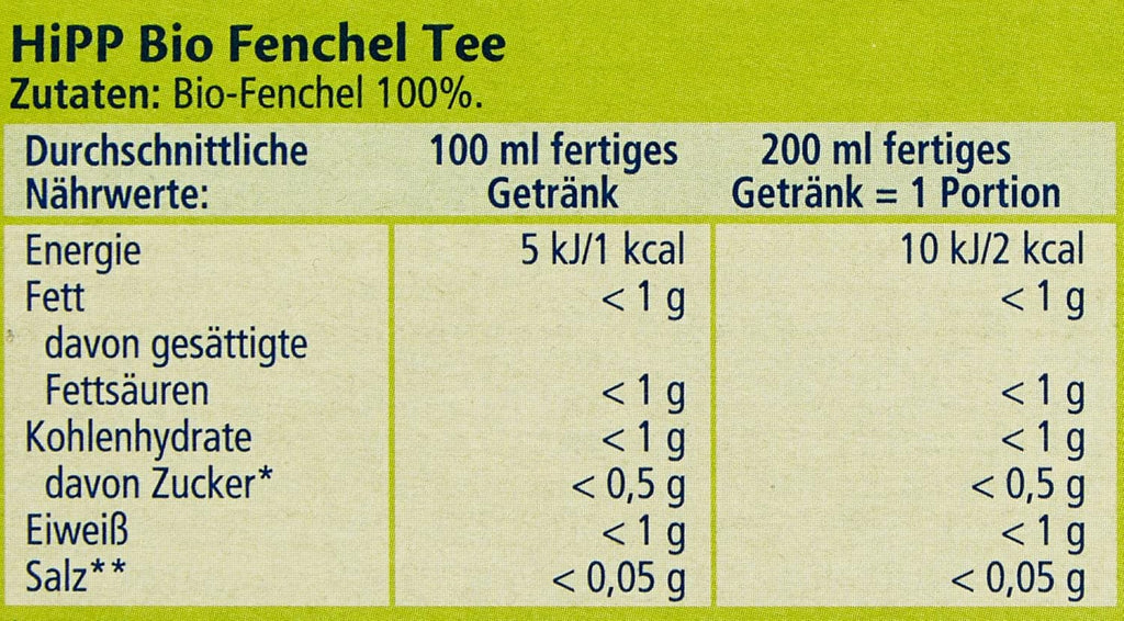 Hipp Organic Tea Drinks Ceai organic de musetel, pachet de 6 (6 x 30 g) Naty Shop