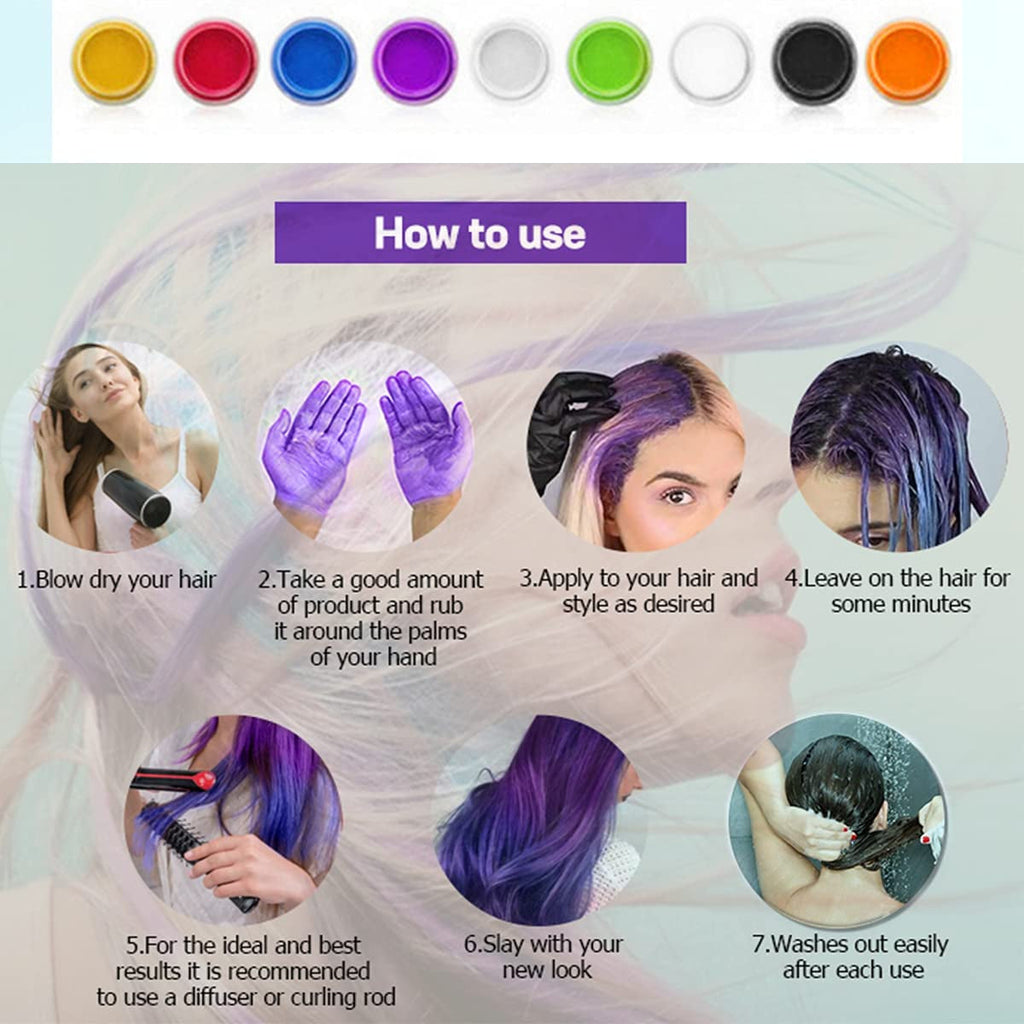 Culoarea părului Ceară de păr Vopsea de păr instantanee De unică folosință Noroi de păr Natural Hairstyle Cream Unisex Temporar Modelare Compound Pomadă Gri Vopsea pentru par Naty Shop