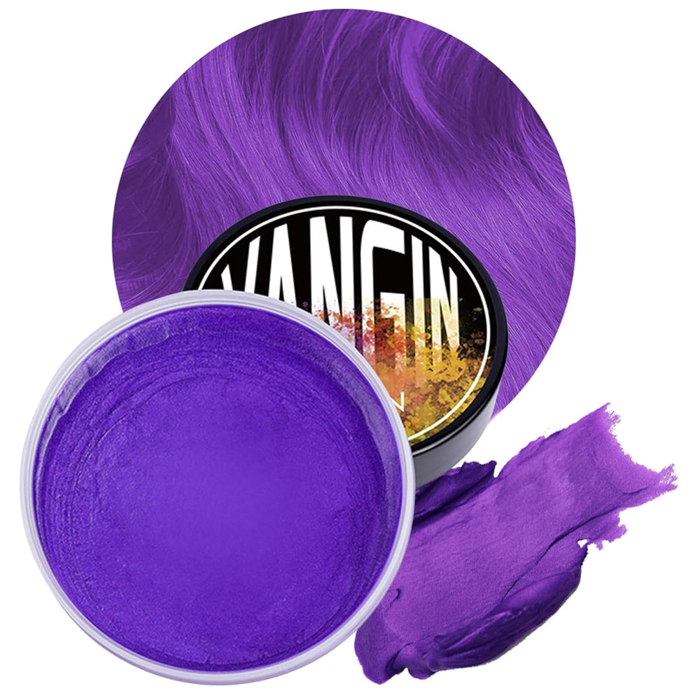 Vopsea de păr temporară verde, Styling Hair Tone pentru bărbați femei, Pomadă pentru coafură naturală, Ceară de vopsit părul pentru petreceri, Cosplay & Halloween, Crăciun, Vopsea de păr temporară cremă (100g, verde) Vopsea pentru par Naty Shop Violet 1 G (1 pachet)