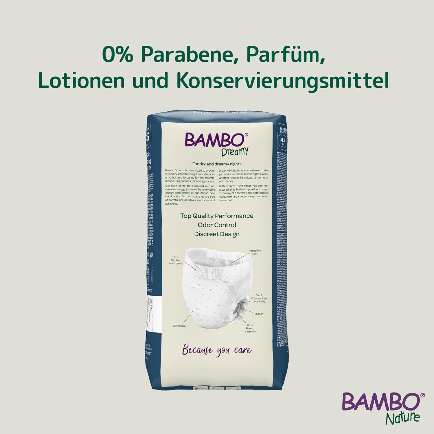 Bambo Dreamy noční stahovací pleny, velké (35-50kg/77-110lbs), 10-balení | Stahovací plenky pro děti | Ultra absorpční noční prádlo