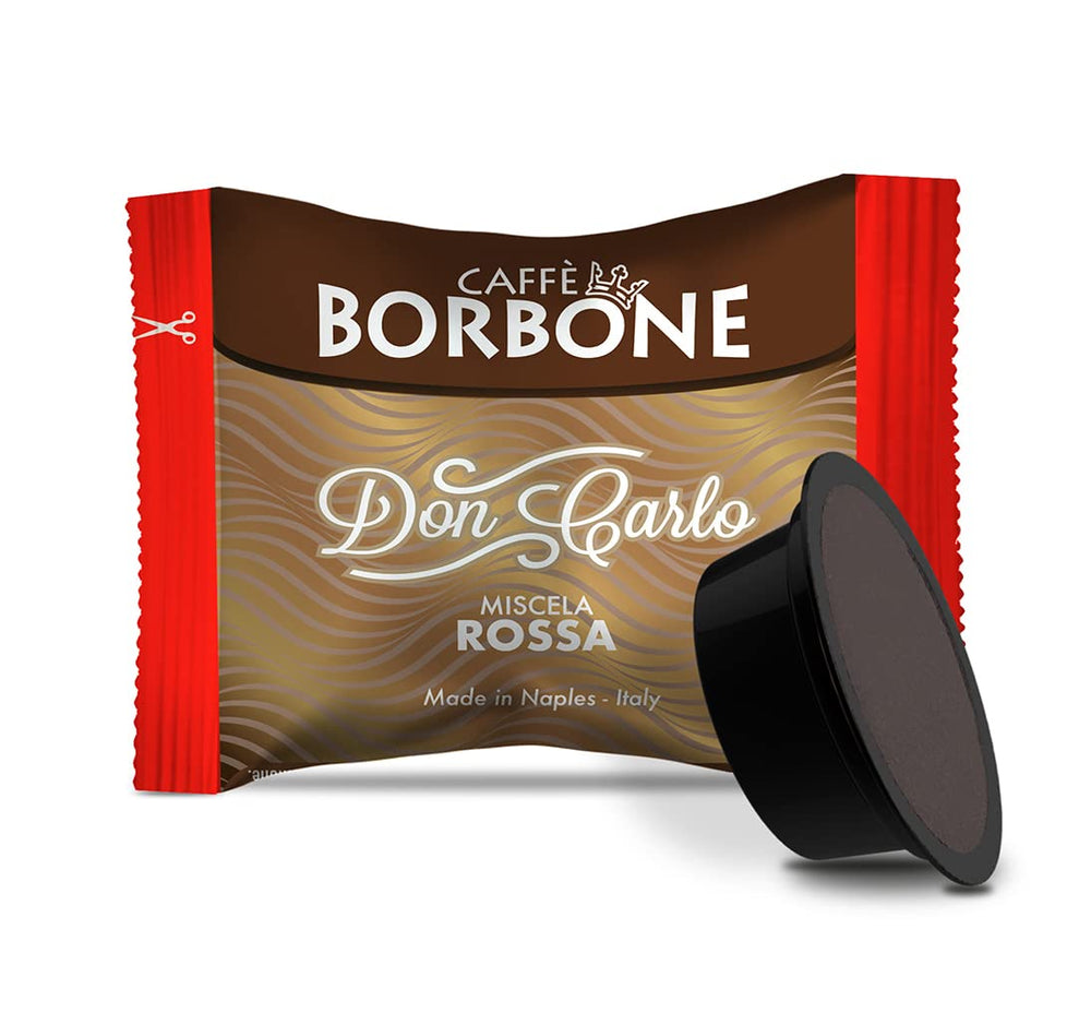 Caffè Borbone Kaffee Kapseln Don Carlo, Blaue Mischung - 100 stück & Kaffee Kapseln Don Carlo, Rote Mischung - 100 stück - Kompatibel mit Kaffeemaschinen der Marke Lavazza®* A Modo Mio®*
