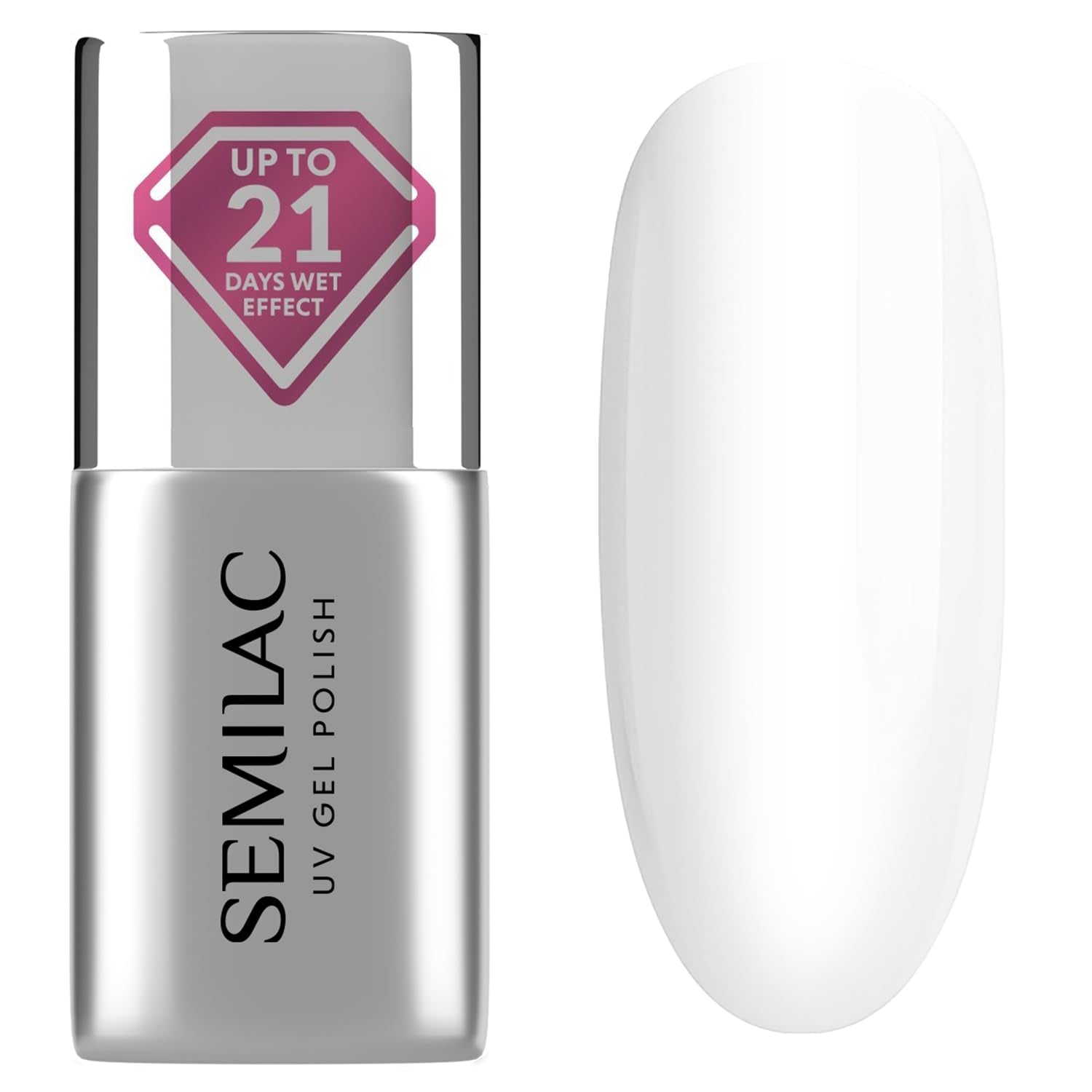Semilac Top Coat Lak na nehty 7ml, Inovativní, UV/LED, Hybridní lak na nehty, Lesklý Finish, Chrání, Transparentní