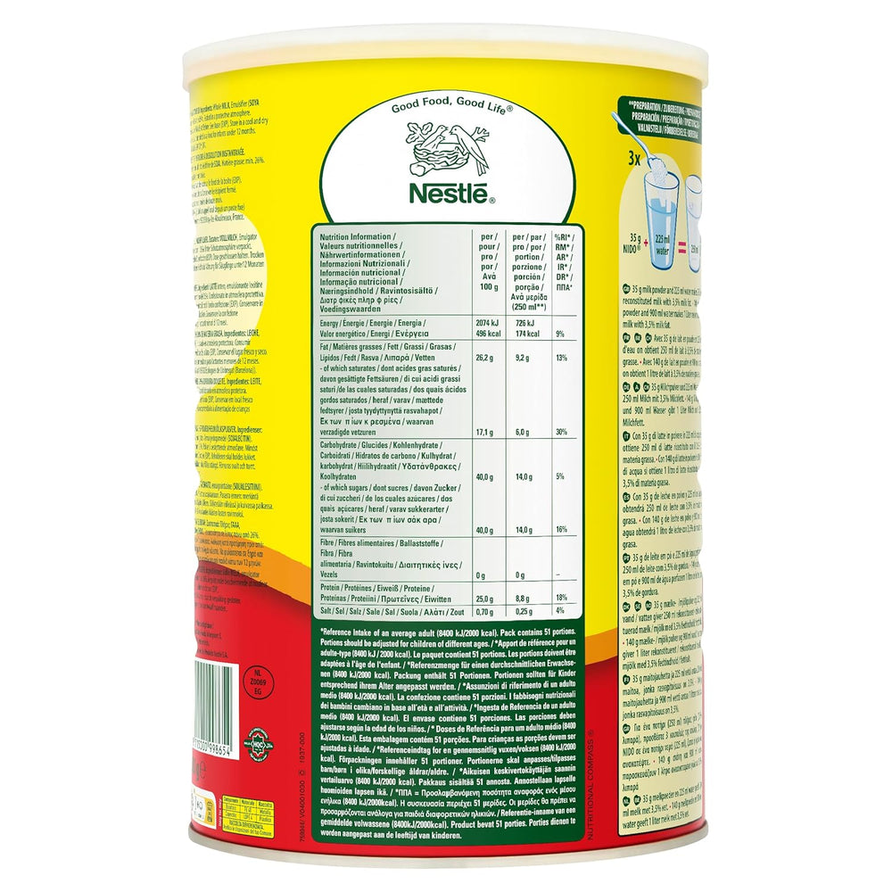 Instantní Vollmilchpulver, Ersatz für frische Milch, für Tea und Kaffee, 1,8 kg dávka