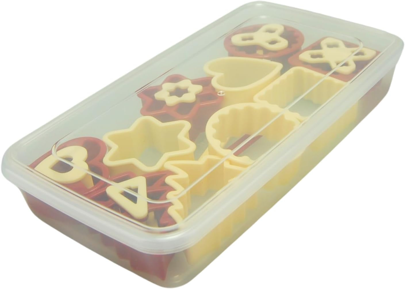 Set de forme pentru biscuiți GSD Household Appliances Linzer, plastic, bej/roșu, pachet de 1