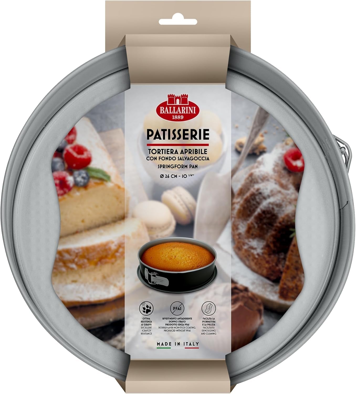 Ballarini, Pekáč, různé modely Formy a plechy Naty Shop Grey Jarní dortová forma s nekapajícím dnem 26 cm