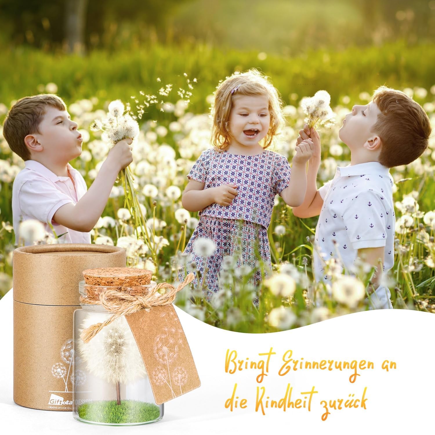Wunscherfüller Glücksbringer, Echte Pusteblume Im Glas Mit Geschenkbox, Geburtstagsgeschenk Für Frauen, Valentinstagsgeschenk, Kleine Geschenke Für Frauen Freundin