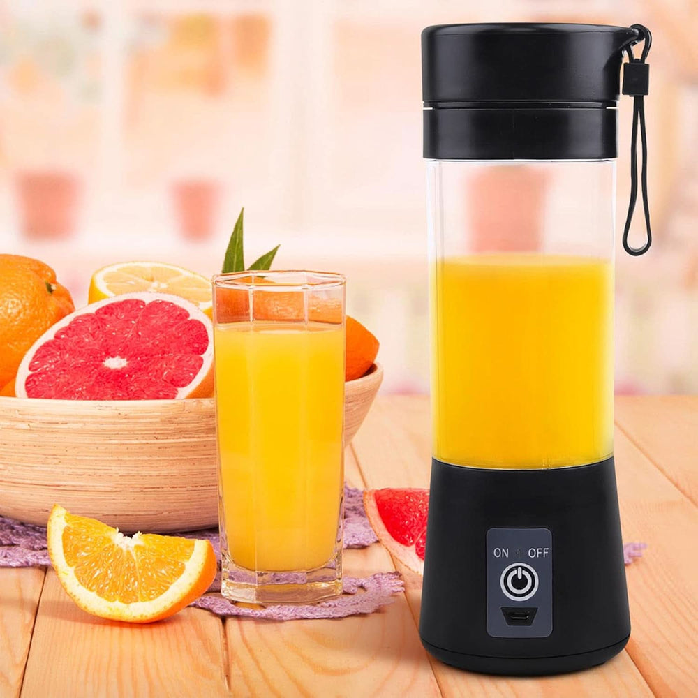 Mixér Smoothie Maker Tragbarer Entsafter: 380 ml Standmixer Persönlicher Shaker Proteinshake Mit 6 Edelstahlmesser Tragbar-Bpa-Freie Mit Usb-Mixbecher Für Shakes,Saftoutdoor,Schwarz Bucatarie Naty Shop