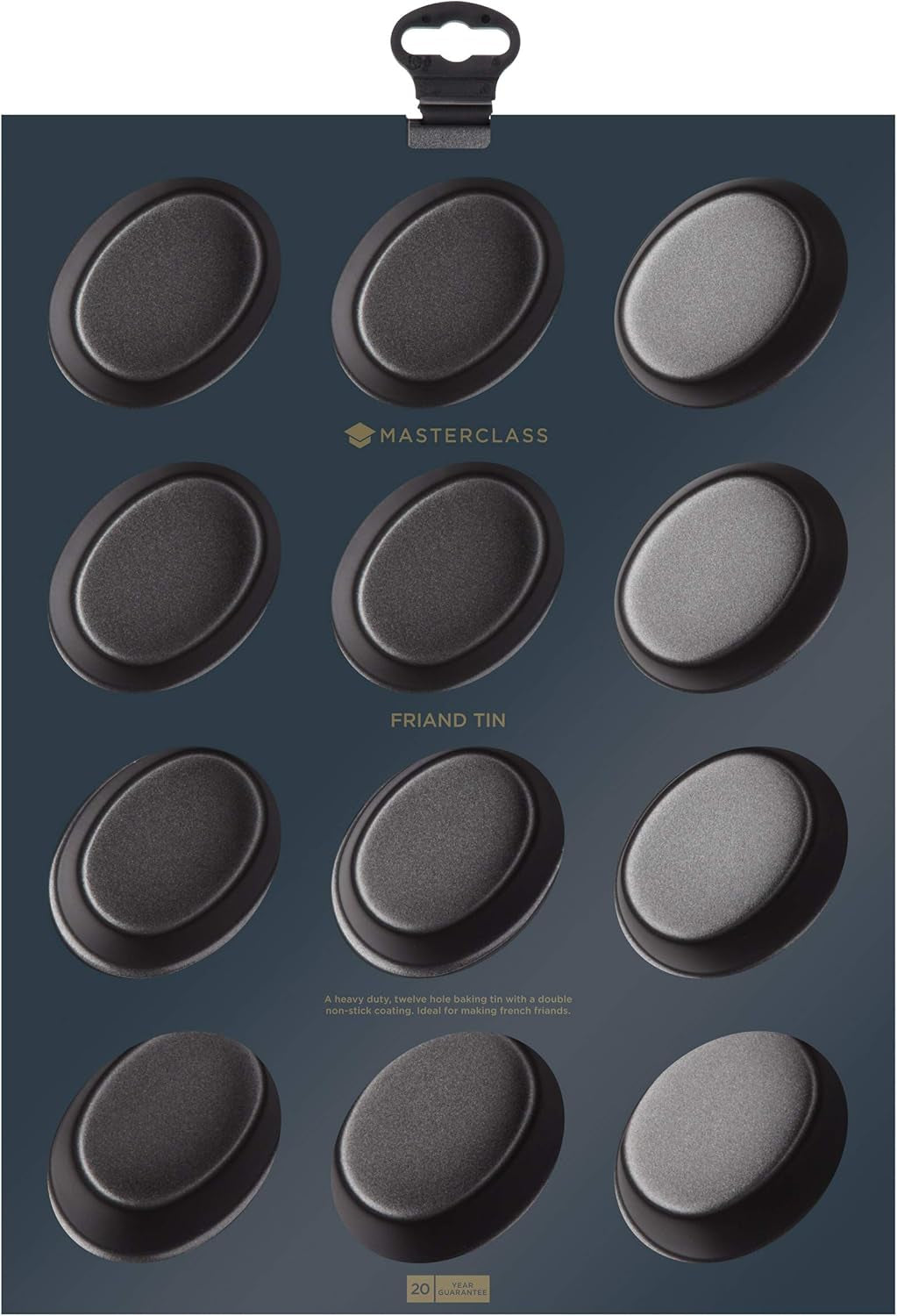 Pánev Masterclass Friand - 12 jamkové, šedé formy a pečící plechy Naty Shop