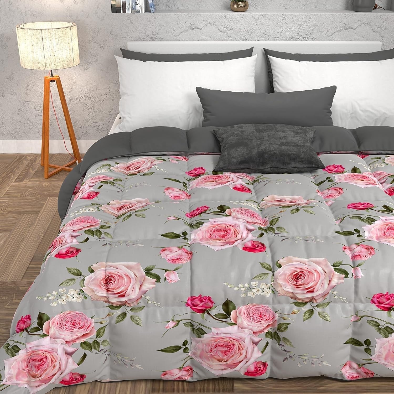 PETTI Artigiani Italiani - Plapumă de iarnă, Plapumă de iarnă, Plapumă simplă, Cu două fețe, Monocolor și imprimare digitală, 100% microfibră antialergică, Made in Italy